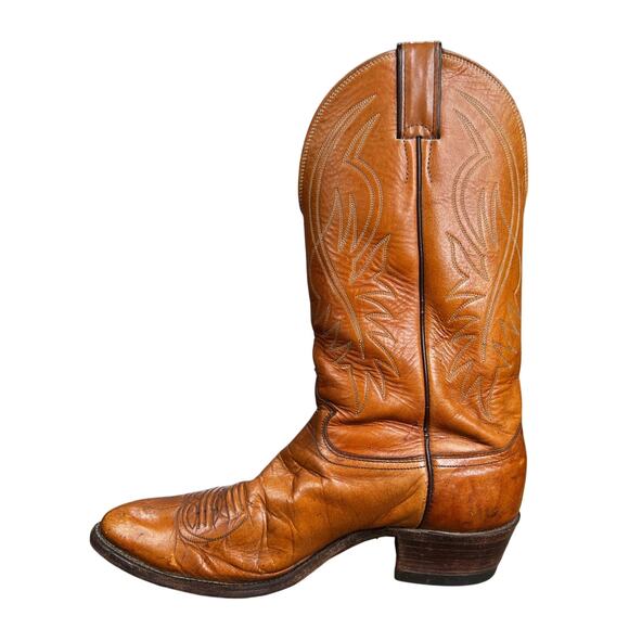 Vintage Justin Men’s Brown Leather Cowboy Boots Size US 10.5 D main image 11